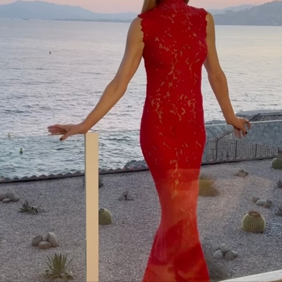 Tasdashi Shoji red full length dress - Picture 4 of 10